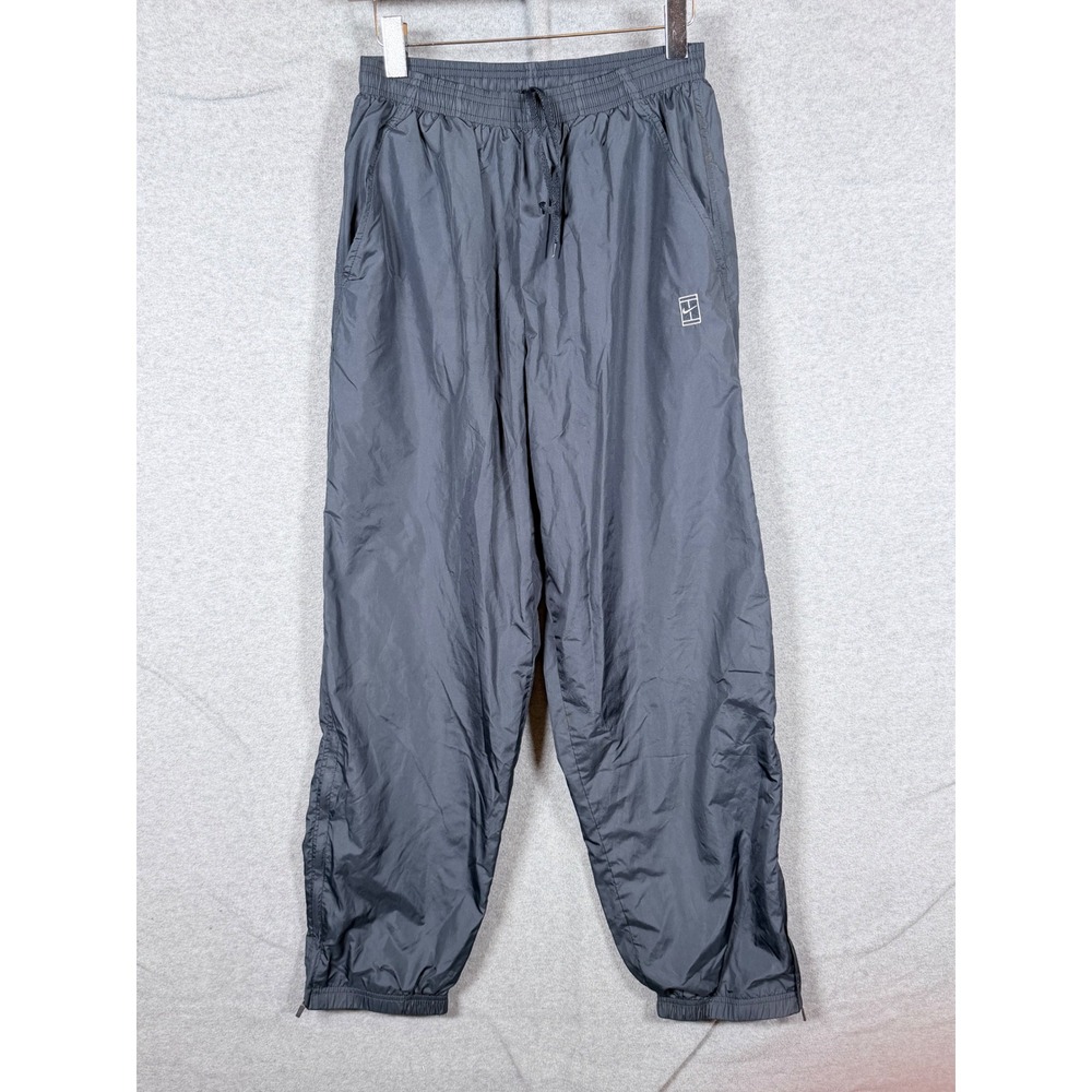 Nike Court Mens Medium Grey Tennis Track Pants Zipper Ankle Windbreaker Warm Up
